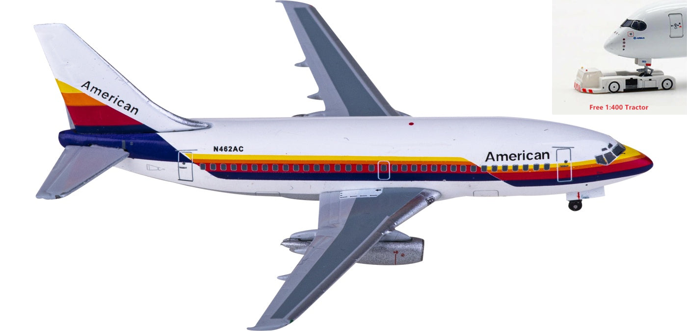 1:400 AeroClassics BBX41649 American Airlines Boeing 737-200 N462AC Aircraft Model+Free Tractor