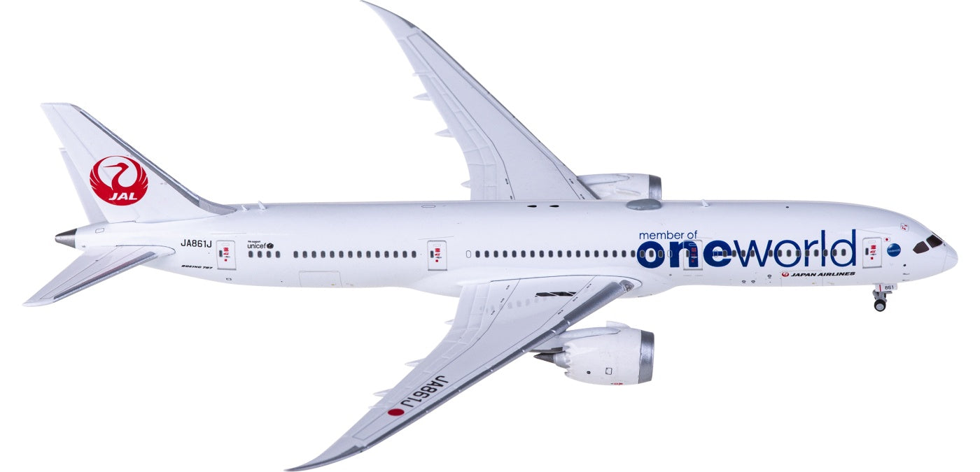 1:400 JC Wings SA4006 Japan Airlines Boeing 787-9 Dreamliner JA861J "ONE WORLD"Aircraft Model+Free Tractor