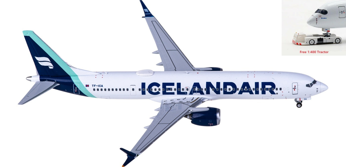 1:400 NG Models NG89005 Icelandair Boeing 737 MAX 9 TF-ICA+Free Tractor