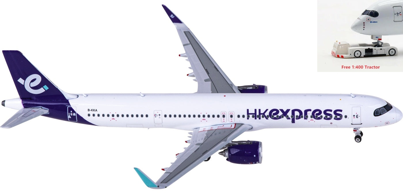 1:400 Phoenix PH04524 HK Express Airbus A321neo B-KKA+Free Tractor