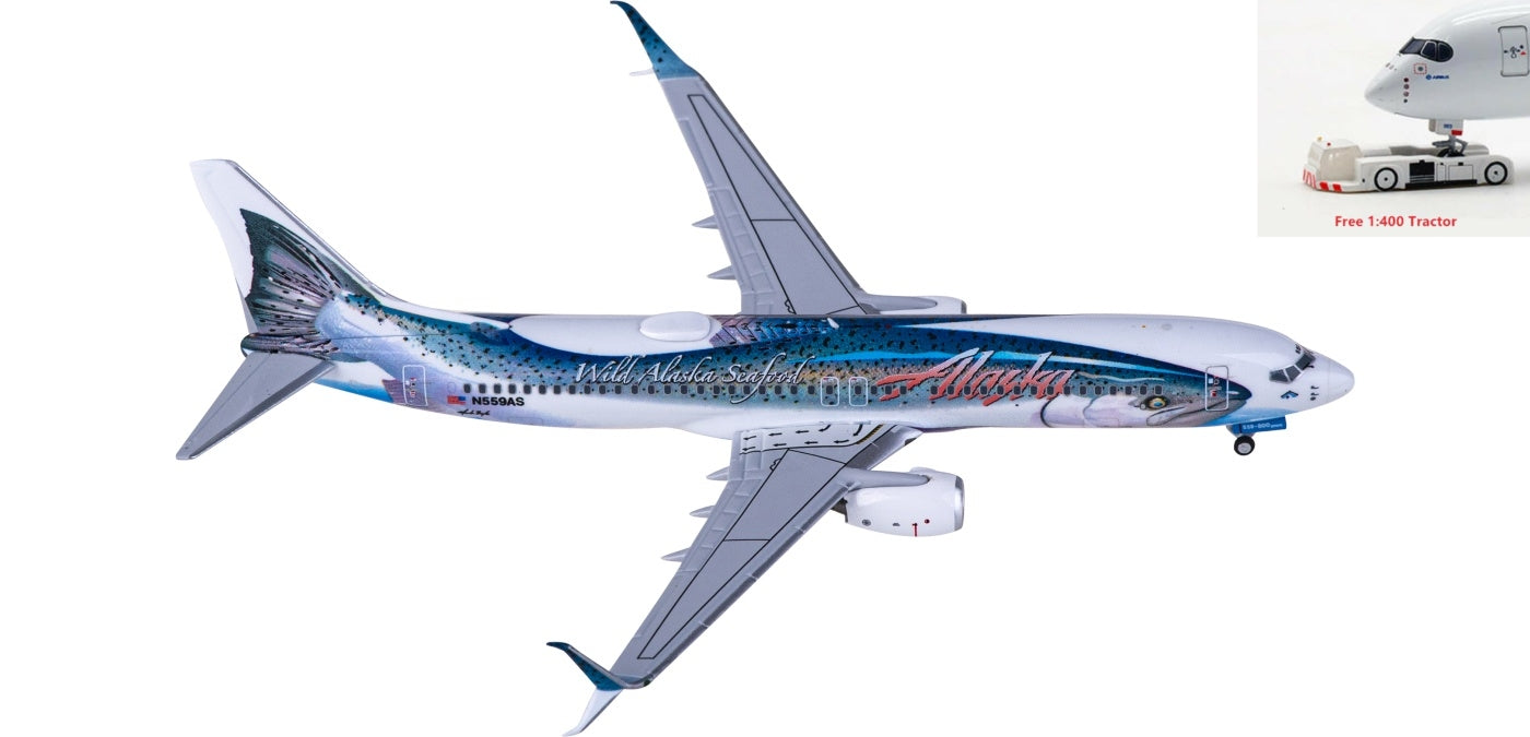 1:400 NG Models NG58167 Alaska Airlines Boeing 737-800 N559AS+Free Tractor