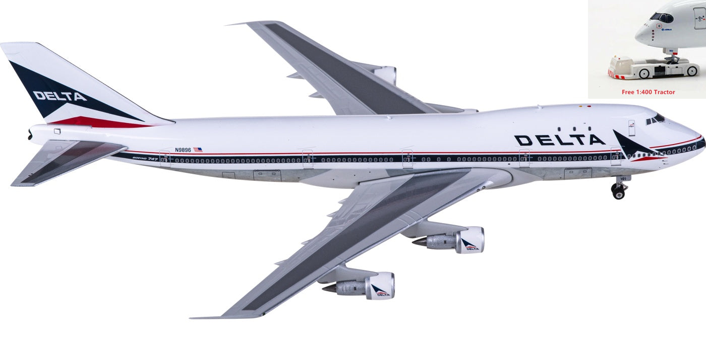 1:400 Phoenix PH04539 Delta Air Lines Boeing 747-100 N9896 Aircraft Model+Free Tractor