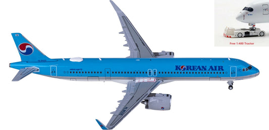 1:400 JC Wings XX40095 Korean Air Airbus A321neo HL8505 Aircraft Model+Free Tractor