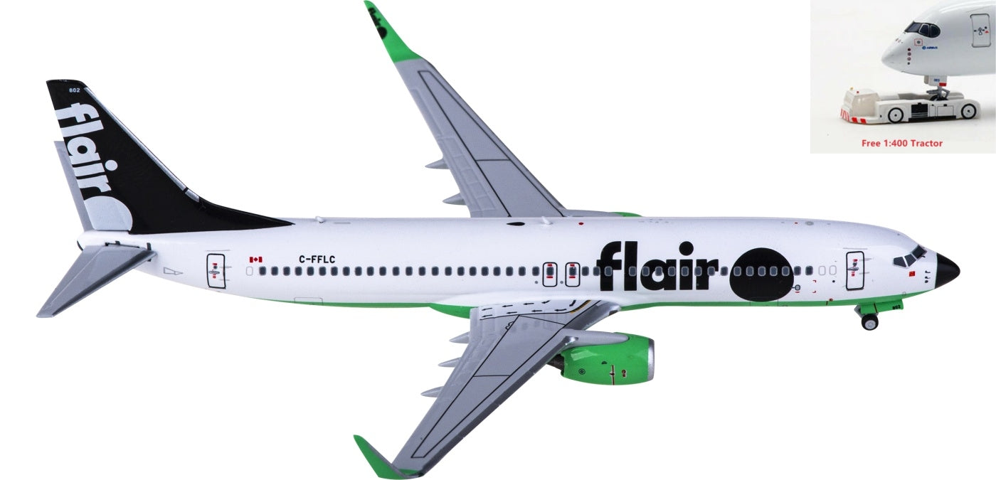 1:400 NG Models NG58199 Flair Airlines Boeing 737-800 C-FFLC+Free Tractor