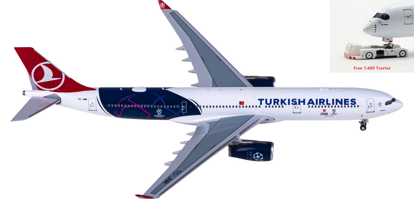 1:400 NG Models NG62061 Turkish Airlines Airbus A330-300 TC-JNM Aircraft Model+Free Tractor