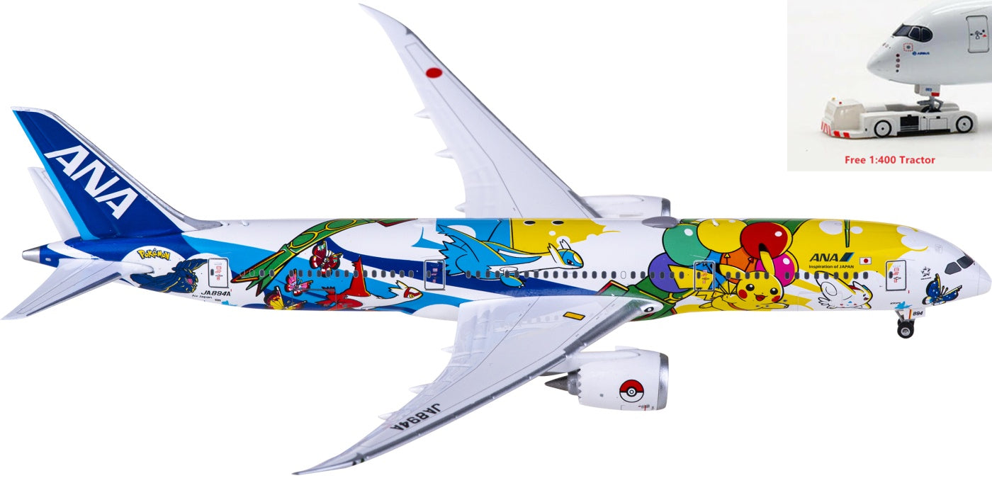 1:400 Phoenix PH04542 ANA Boeing 787-9 JA894A Aircraft Model+Free Tractor