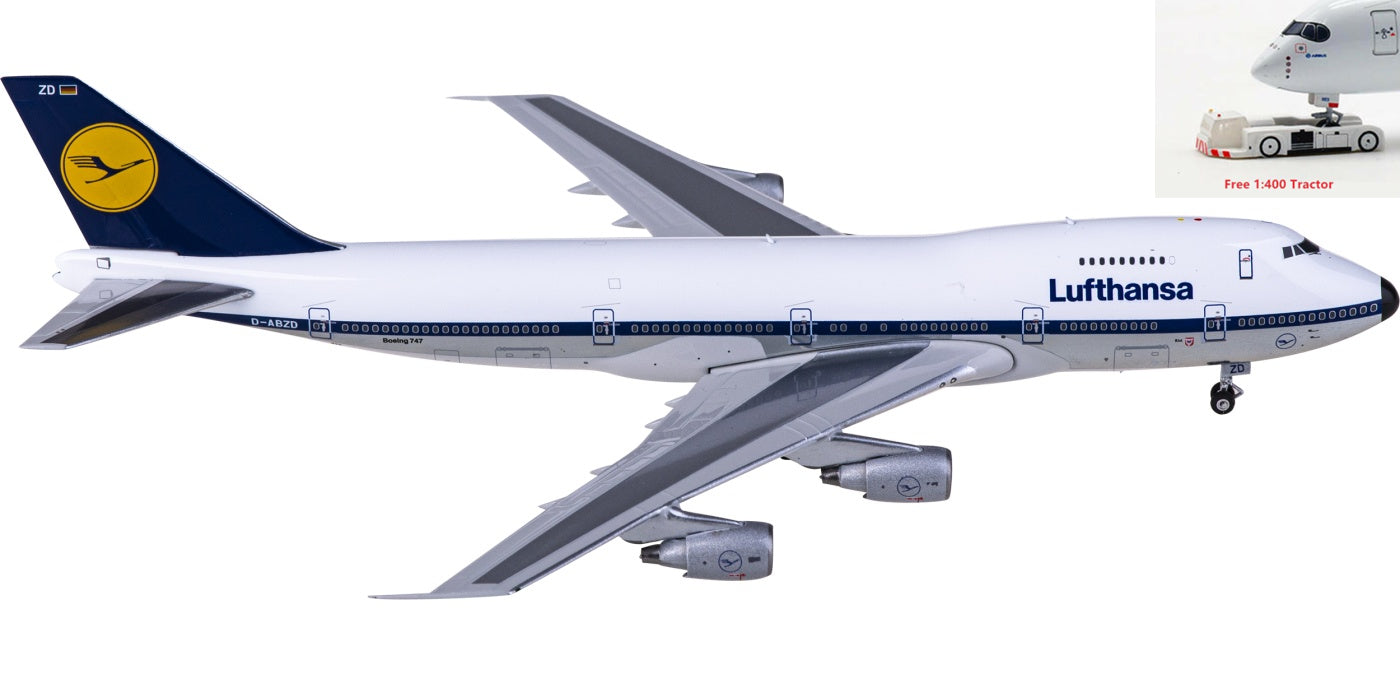 1:400 Phoenix PH04549 Lufthansa Airlines Boeing 747-200 D-ABZD Aircraft Model+Free Tractor