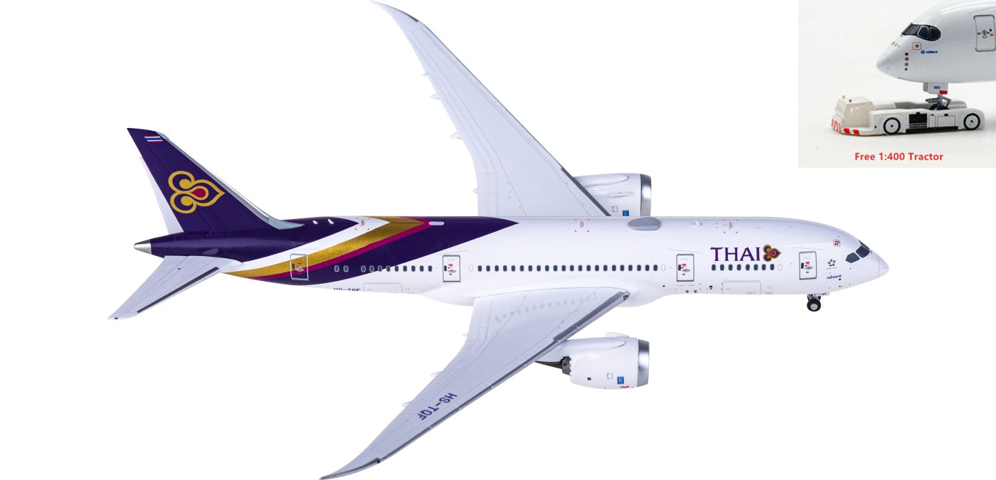 1:400 NG Models NG59013 Thai Airways Boeing 787-8 HS-TQF Aircraft Model+Free Tractor