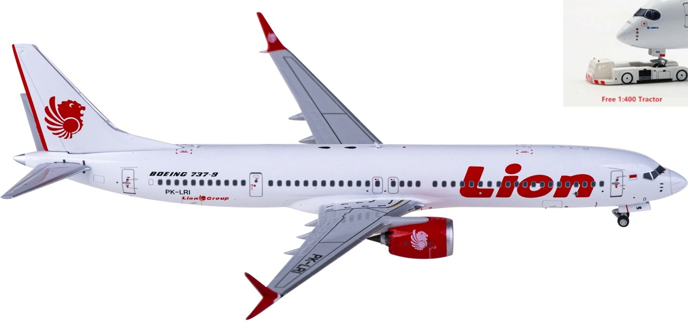 1:400 NG Models NG89009 Lion Air Boeing 737 MAX 9 PK-LRI+Free Tractor