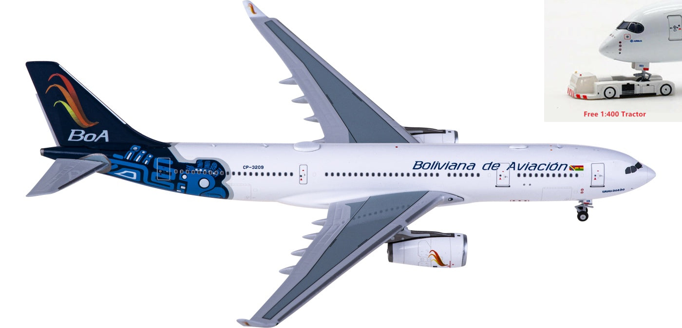 1:400 NG Models NG61061 Boliviana de Aviación Airbus A330-200 CP-3209 Aircraft Model+Free Tractor