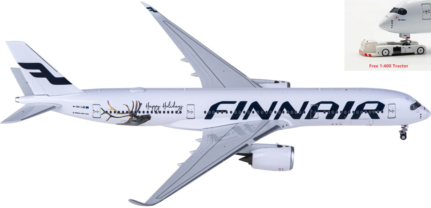 1:400 NG Models NG39047 Finnair Airbus A350-900 OH-LWE Aircraft Model+Free Tractor