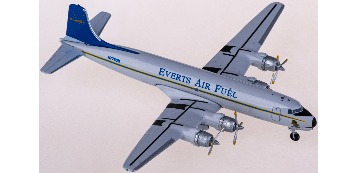 1:400 AeroClassics AC411284 Everts Air Fuel Douglas DC-6 N77808 Aircraft Model+Free Tractor