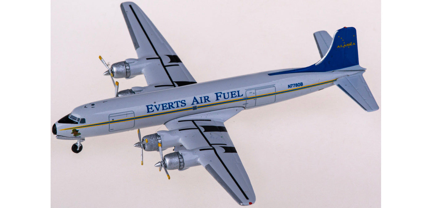 1:400 AeroClassics AC411284 Everts Air Fuel Douglas DC-6 N77808 Aircraft Model+Free Tractor
