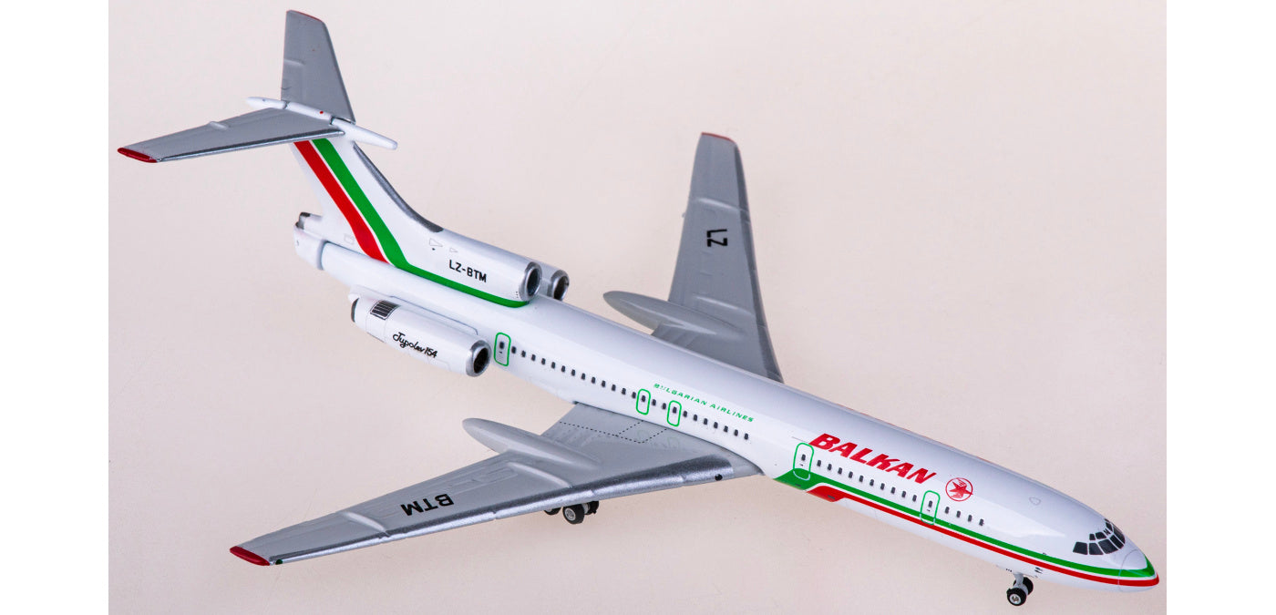 1:400 Phoenix PH11826 Balkan Bulgarian Airlines Tupolev TU-154B LZ-BTM+Free Tractor