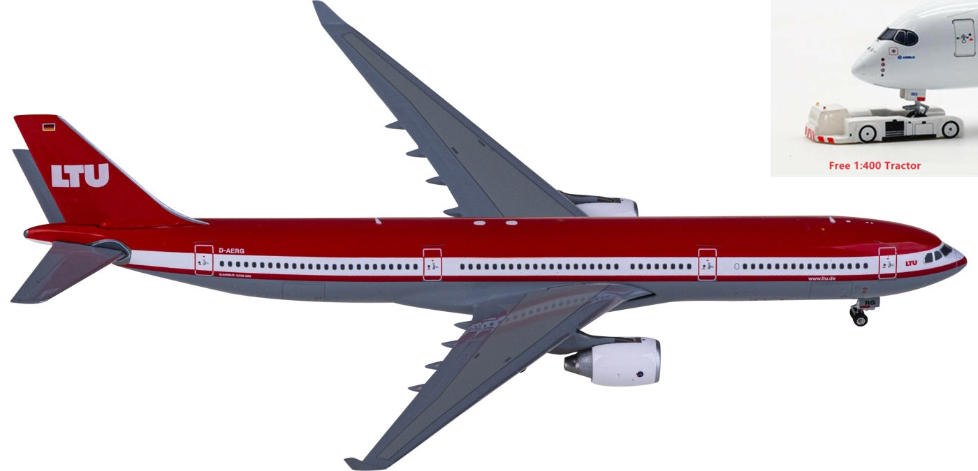 1:400 Phoenix PH11827 LTU International Airbus A330-300 D-AERG Aircraft Model+Free Tractor