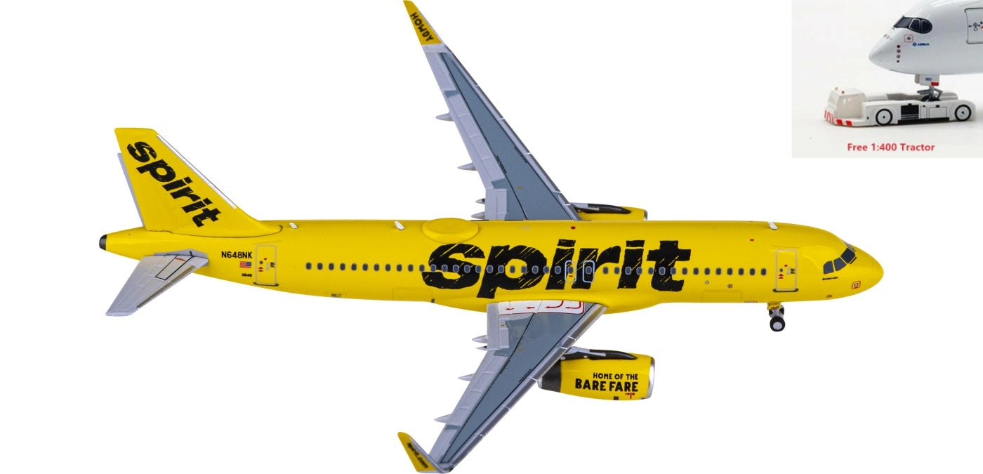 1:400 NG Models NG15036 Spirit Airlines Airbus A320 N648NK+Free Tractor