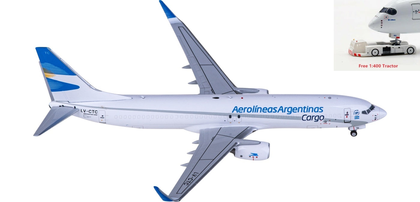 1:400 NG Models NG58183 Aerolíneas Argentinas Cargo Boeing 737-800 LV-CTC+Free Tractor