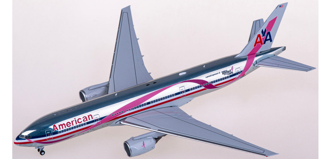 1:400 NG Models NG72049 American Airlines Boeing 777-200ER N759AN Aircraft Model+Free Tractor