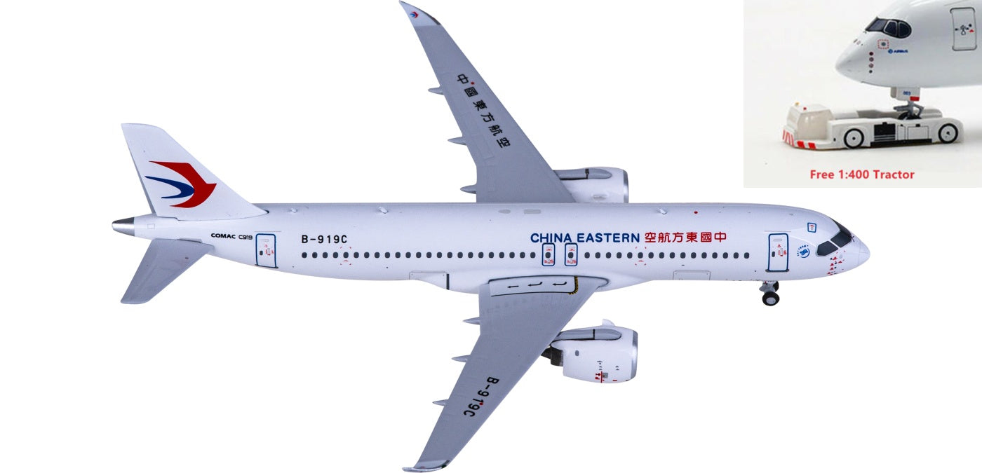 1:400 NG Models NG19020 China Eastern Comac C919 B-919C Aircraft Model+Free Tractor