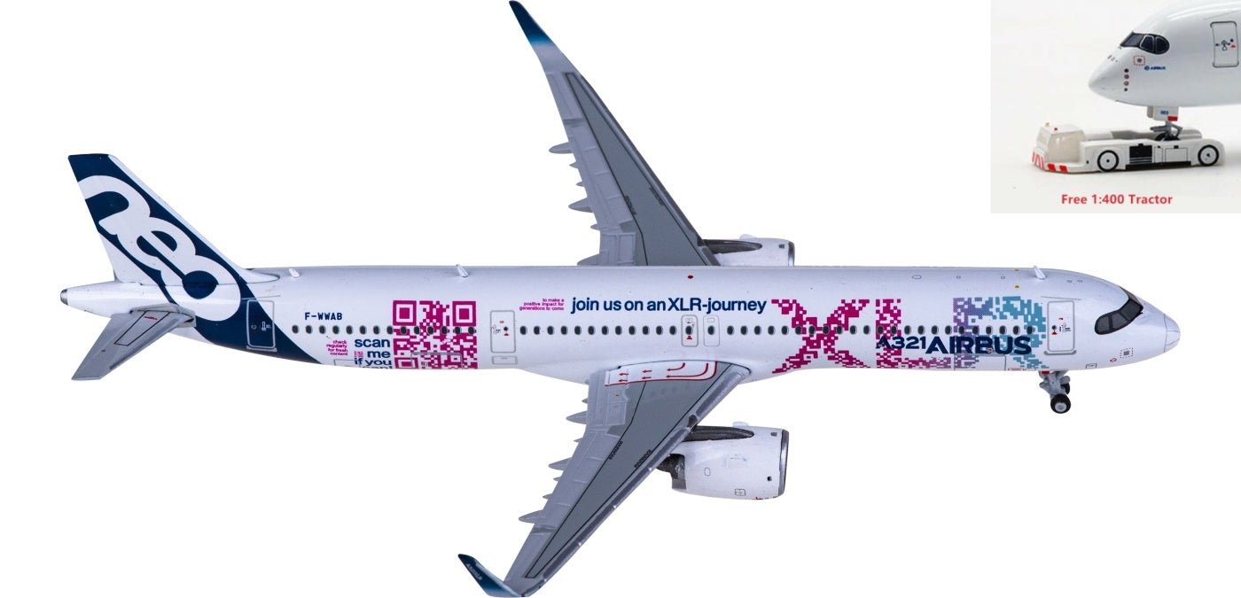 1:400 JC Wings LH4338 Airbus A321neo F-WWAB Aircraft Model+Free Tractor