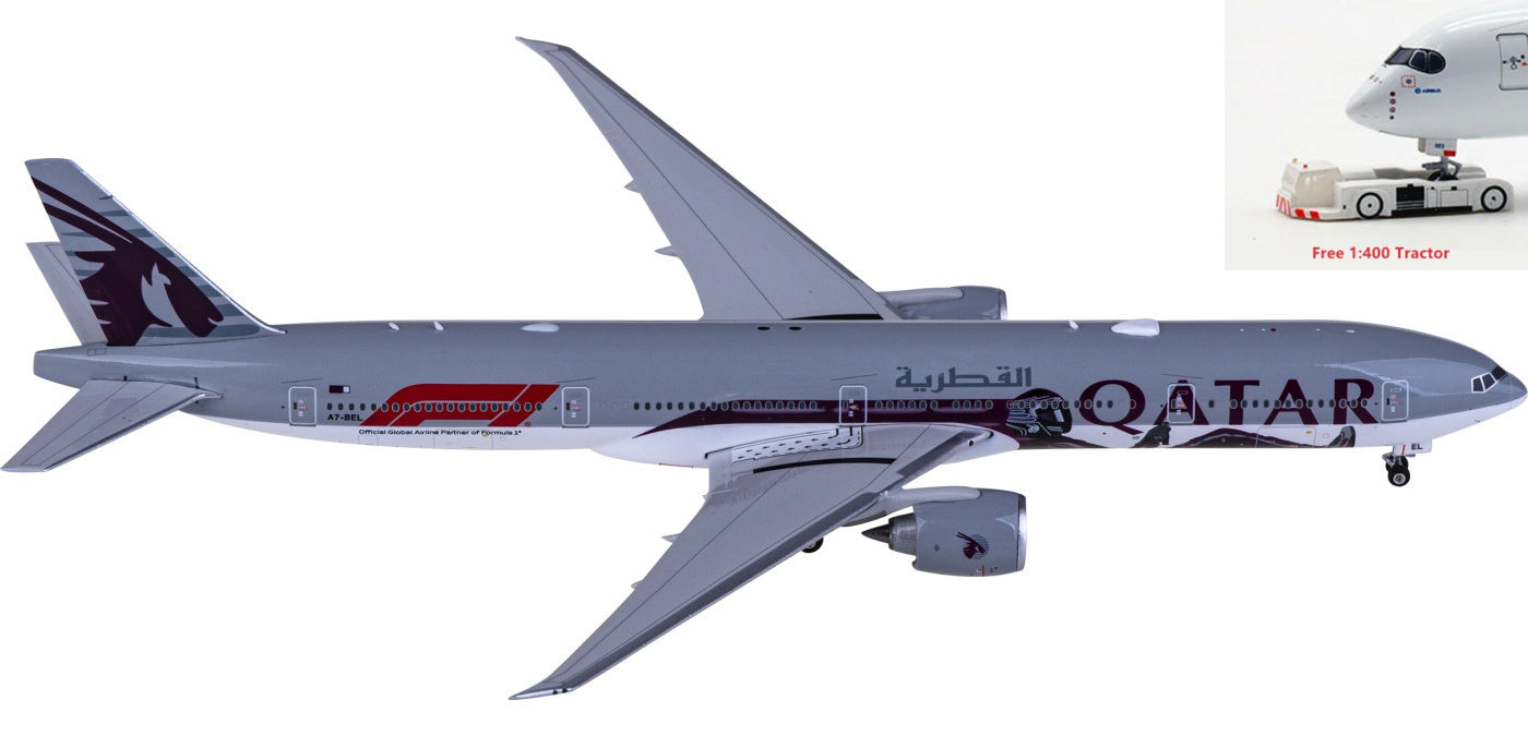 1:400 Phoenix PH04560 Qatar Airways Boeing 777-300ER A7-BEL Aircraft Model+Free Tractor