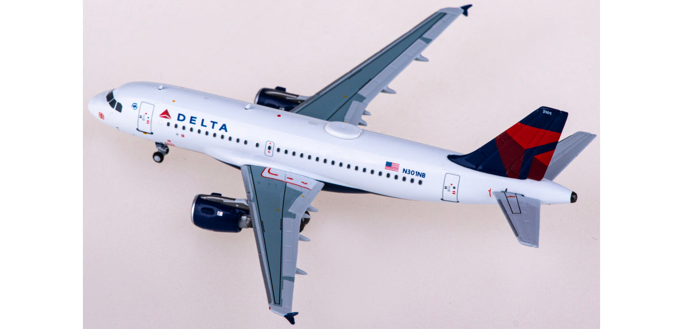 1:400 NG Models NG49026 Delta Air Lines Airbus A319 N301NB Aircraft Model+Free Tractor