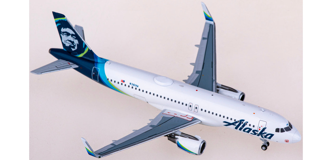 1:400 NG Models NG15016 Alaska Airlines Airbus A320 N361VA Aircraft Model+Free Tractor