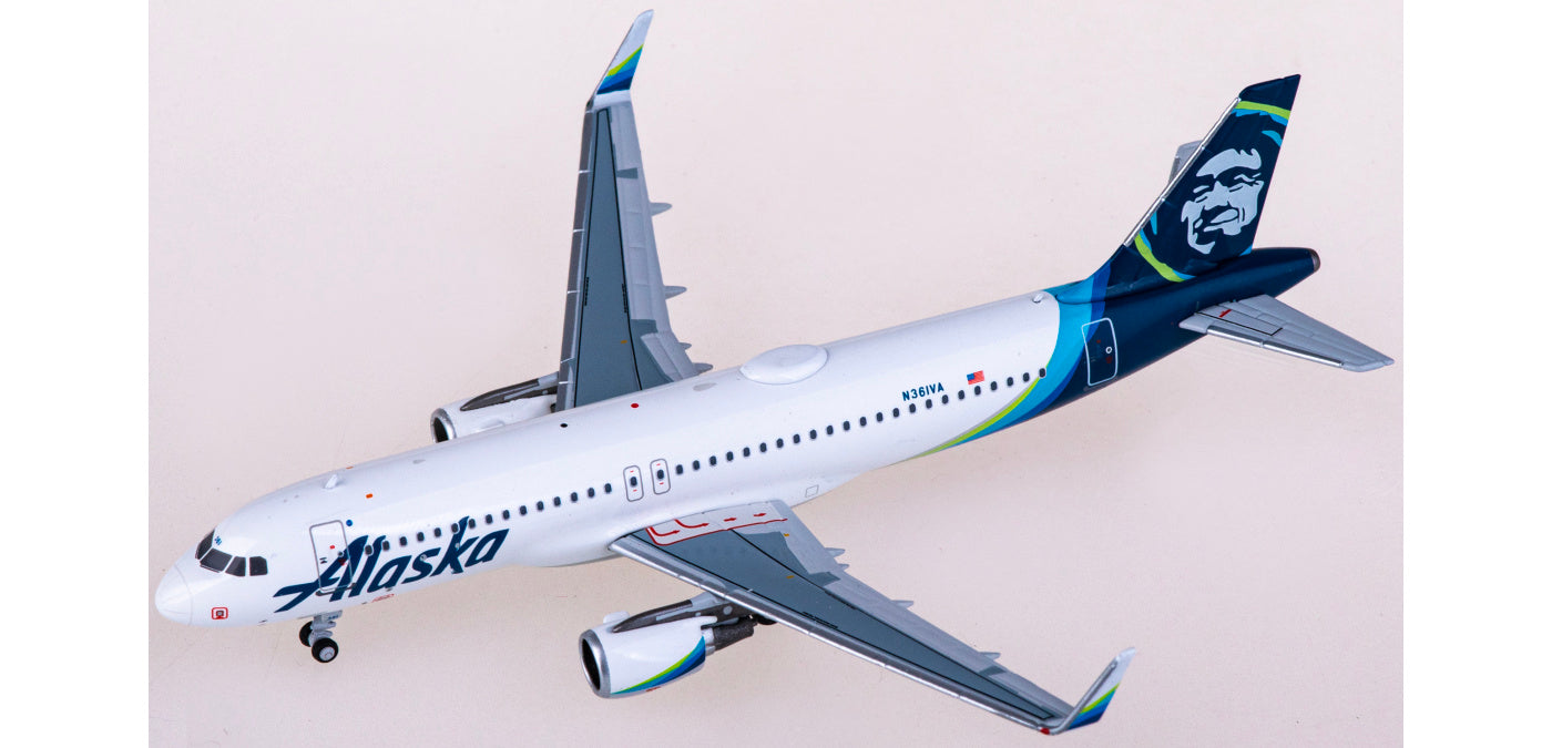 1:400 NG Models NG15016 Alaska Airlines Airbus A320 N361VA Aircraft Model+Free Tractor