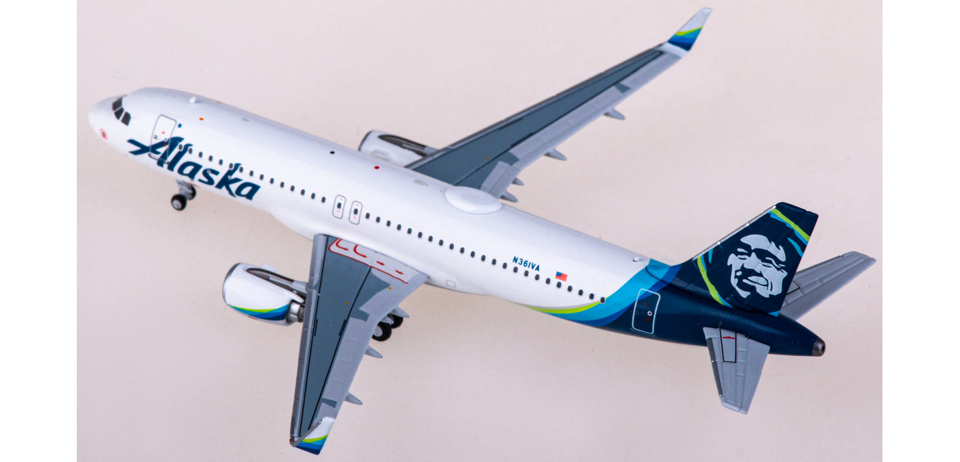 1:400 NG Models NG15016 Alaska Airlines Airbus A320 N361VA Aircraft Model+Free Tractor