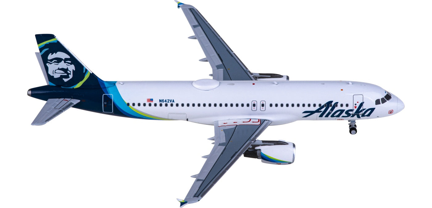 1:400 NG Models NG15017 Alaska Airlines Airbus A320 N642VA Aircraft Model+Free Tractor