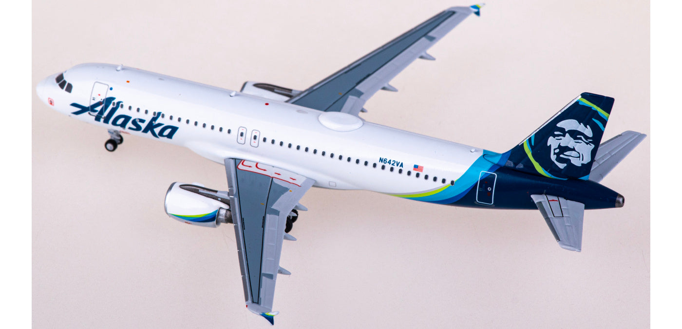 1:400 NG Models NG15017 Alaska Airlines Airbus A320 N642VA Aircraft Model+Free Tractor