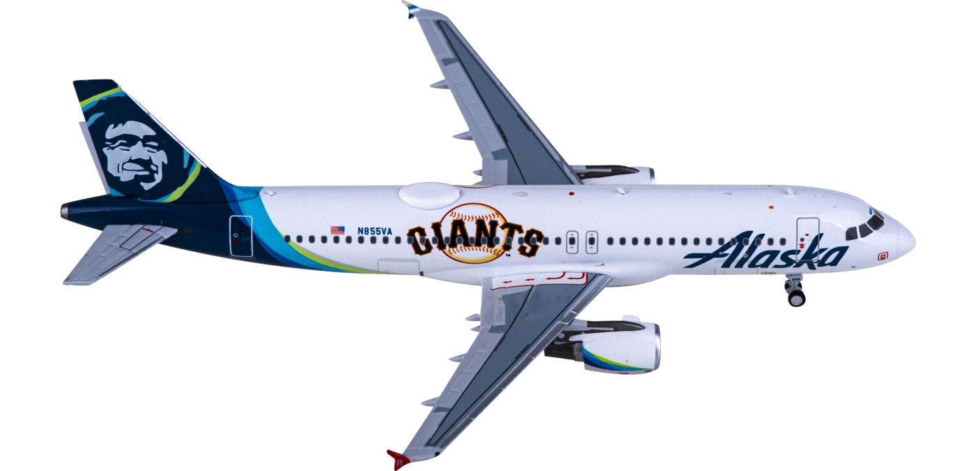 1:400 NG Models NG15015 Alaska Airlines Airbus A320 N855VA Aircraft Model+Free Tractor