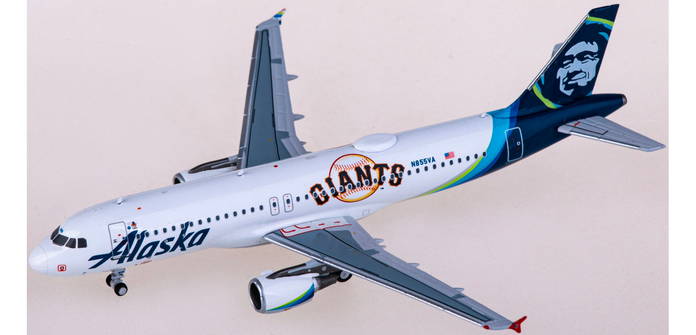 1:400 NG Models NG15015 Alaska Airlines Airbus A320 N855VA Aircraft Model+Free Tractor