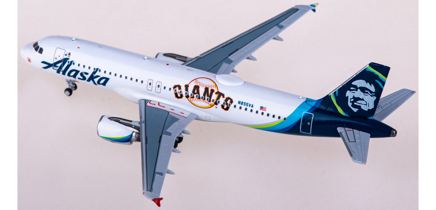 1:400 NG Models NG15015 Alaska Airlines Airbus A320 N855VA Aircraft Model+Free Tractor