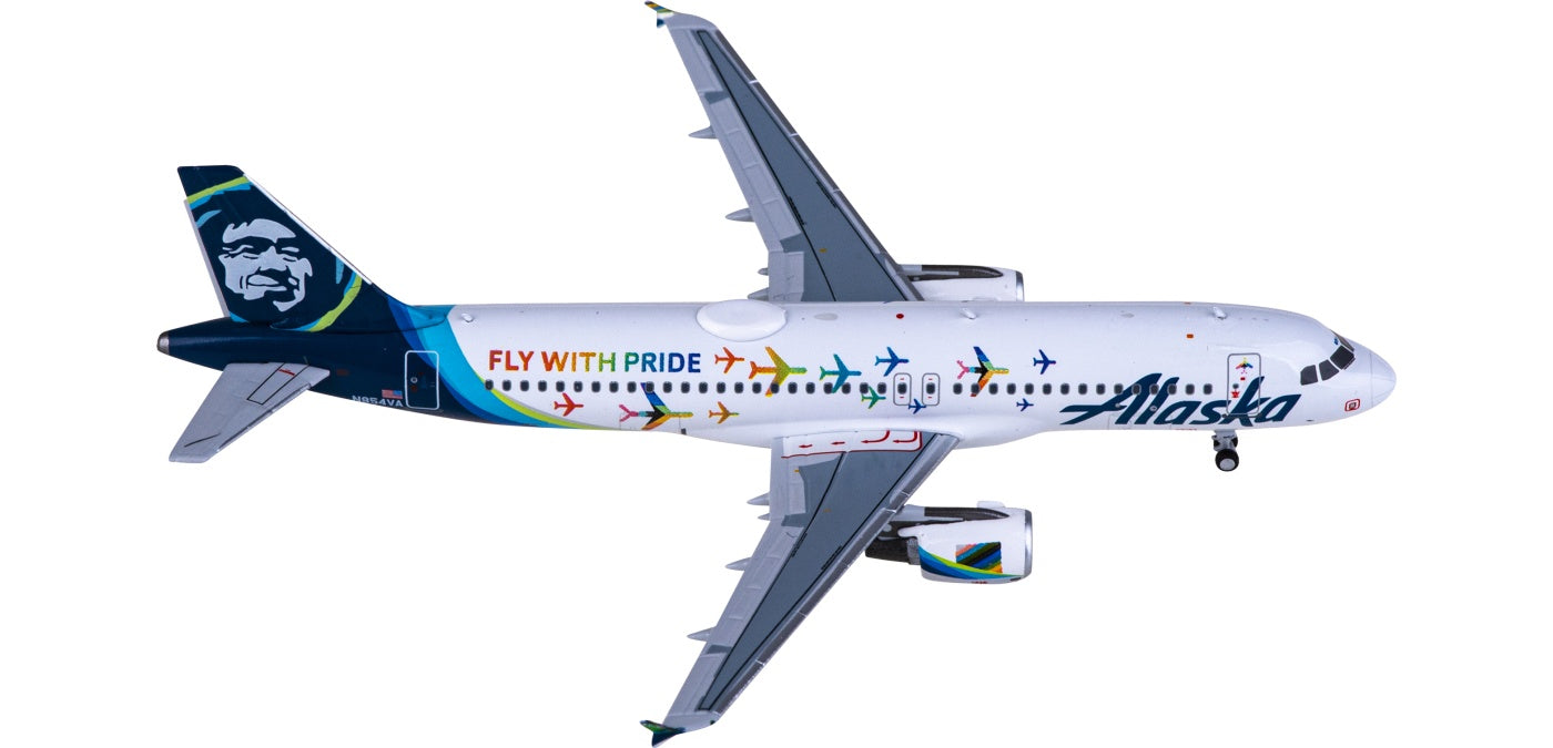 1:400 NG Models NG15018 Alaska Airlines Airbus A320 N854VA Aircraft Model+Free Tractor