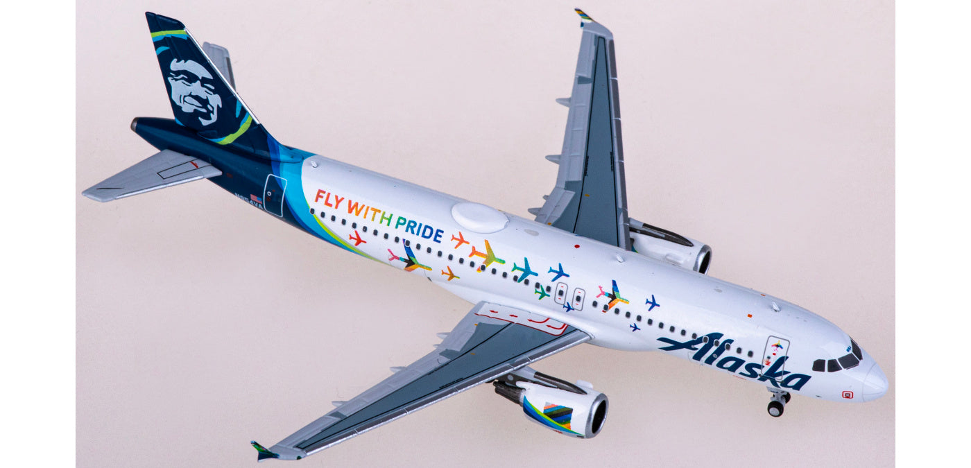 1:400 NG Models NG15018 Alaska Airlines Airbus A320 N854VA Aircraft Model+Free Tractor