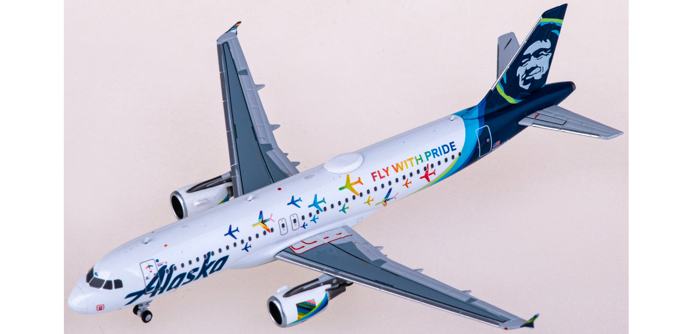 1:400 NG Models NG15018 Alaska Airlines Airbus A320 N854VA Aircraft Model+Free Tractor