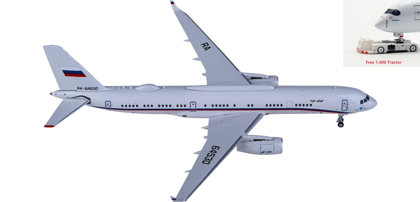1:400 NG Models NG40018 Russian Air Force Tupolev TU-214PU-SBUS RA-64530 Aircraft Model+Free Tractor