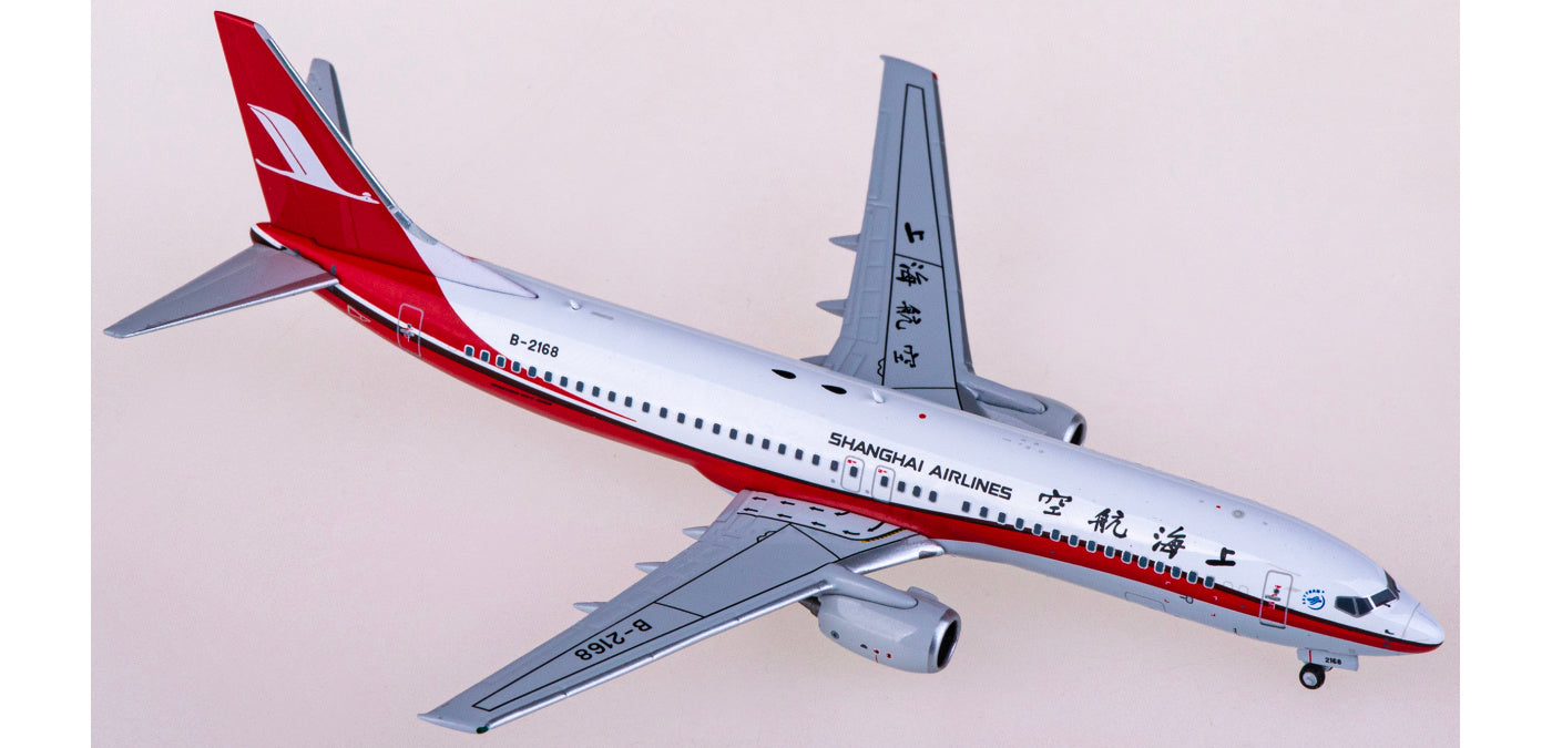 1:400 NG Models NG58181 Shanghai Airlines Boeing 737-800 B-2168 Aircraft Model+Free Tractor