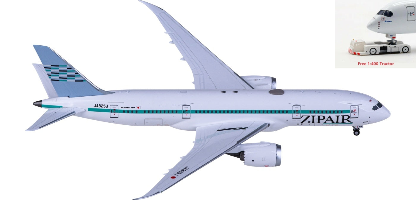1:400 NG Models NG59021 ZIPAIR Boeing 787-8 JA825J Aircraft Model+Free Tractor