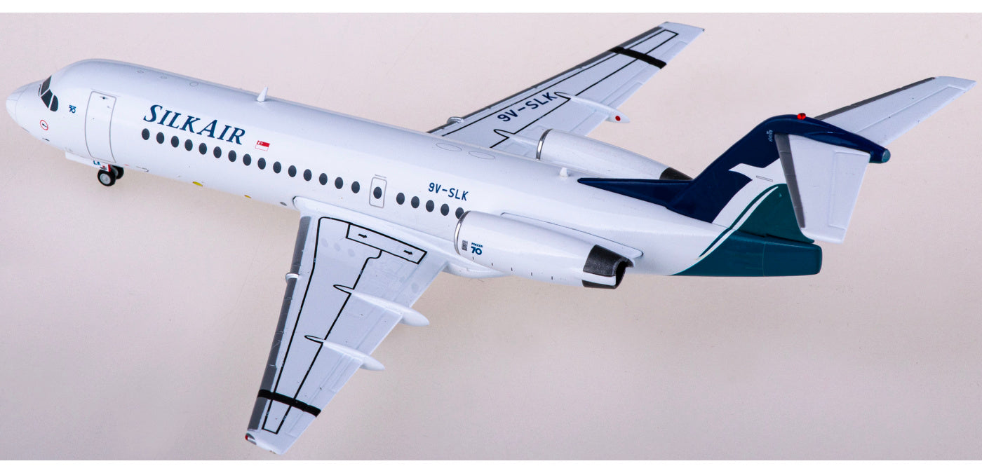 1:200 JC Wings EW2F70002 SilkAir Fokker 70 9V-SLK Aircraft Model