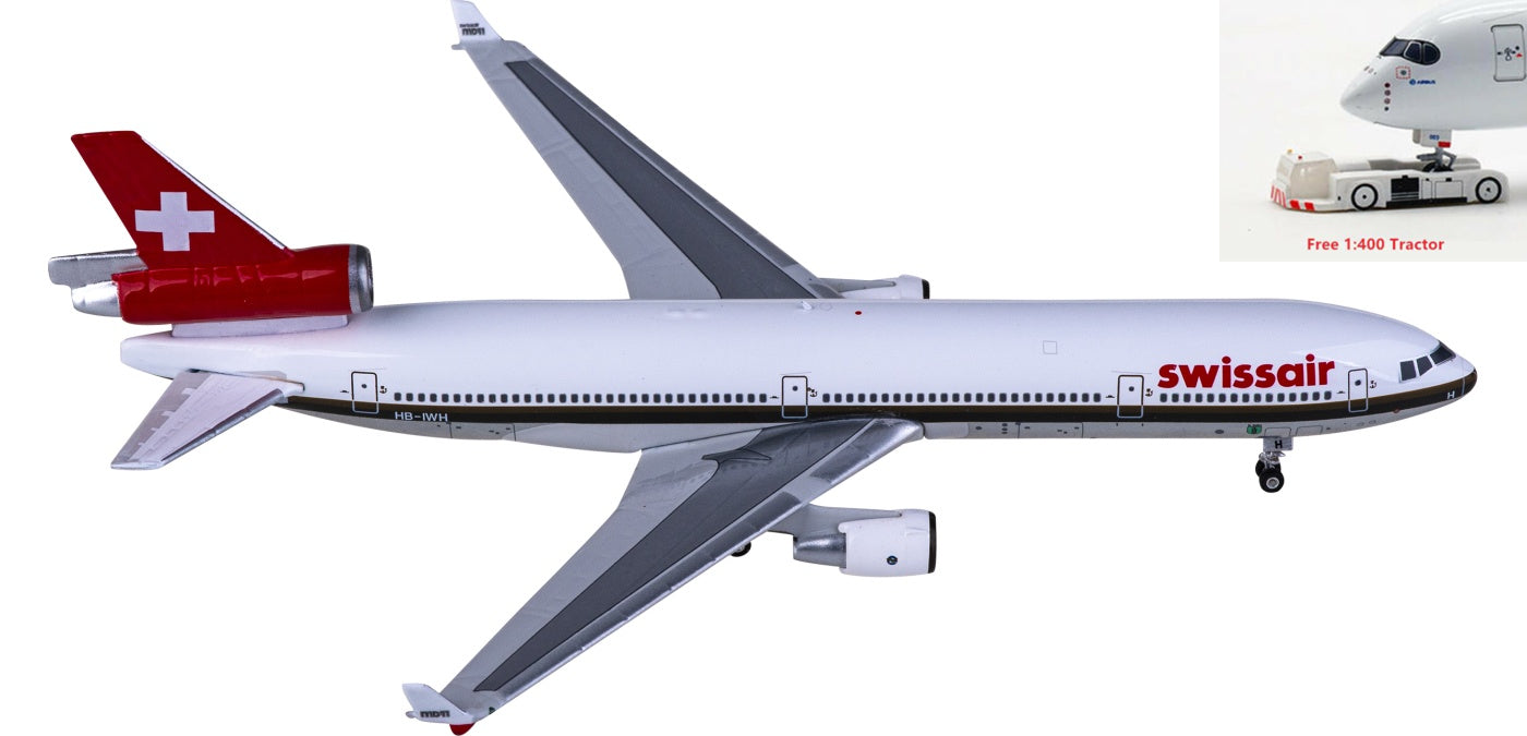 1:400 Phoenix PH11851 Swissair McDonnell Douglas MD-11 HB-IWH Aircraft Model+Free Tractor