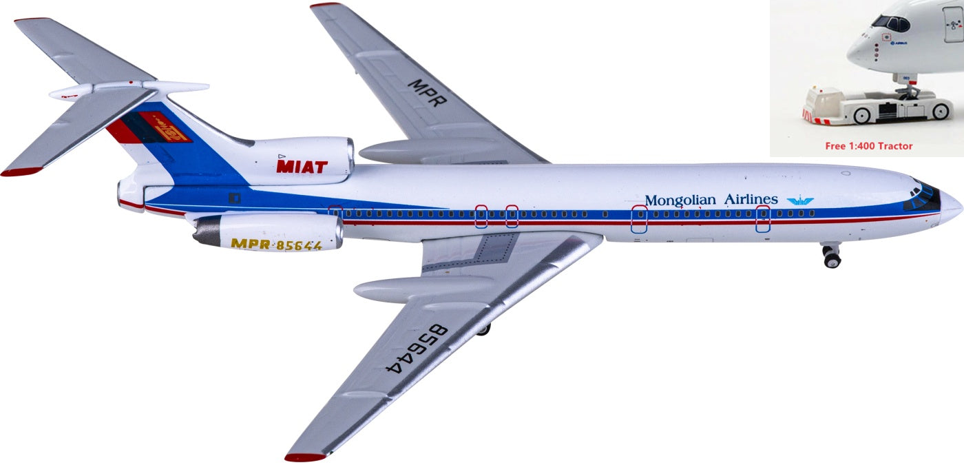 1:400 Phoenix PH11833 MIAT Mongolian Airlines Tupolev TU-154M PR-85644 Aircraft Model+Free Tractor