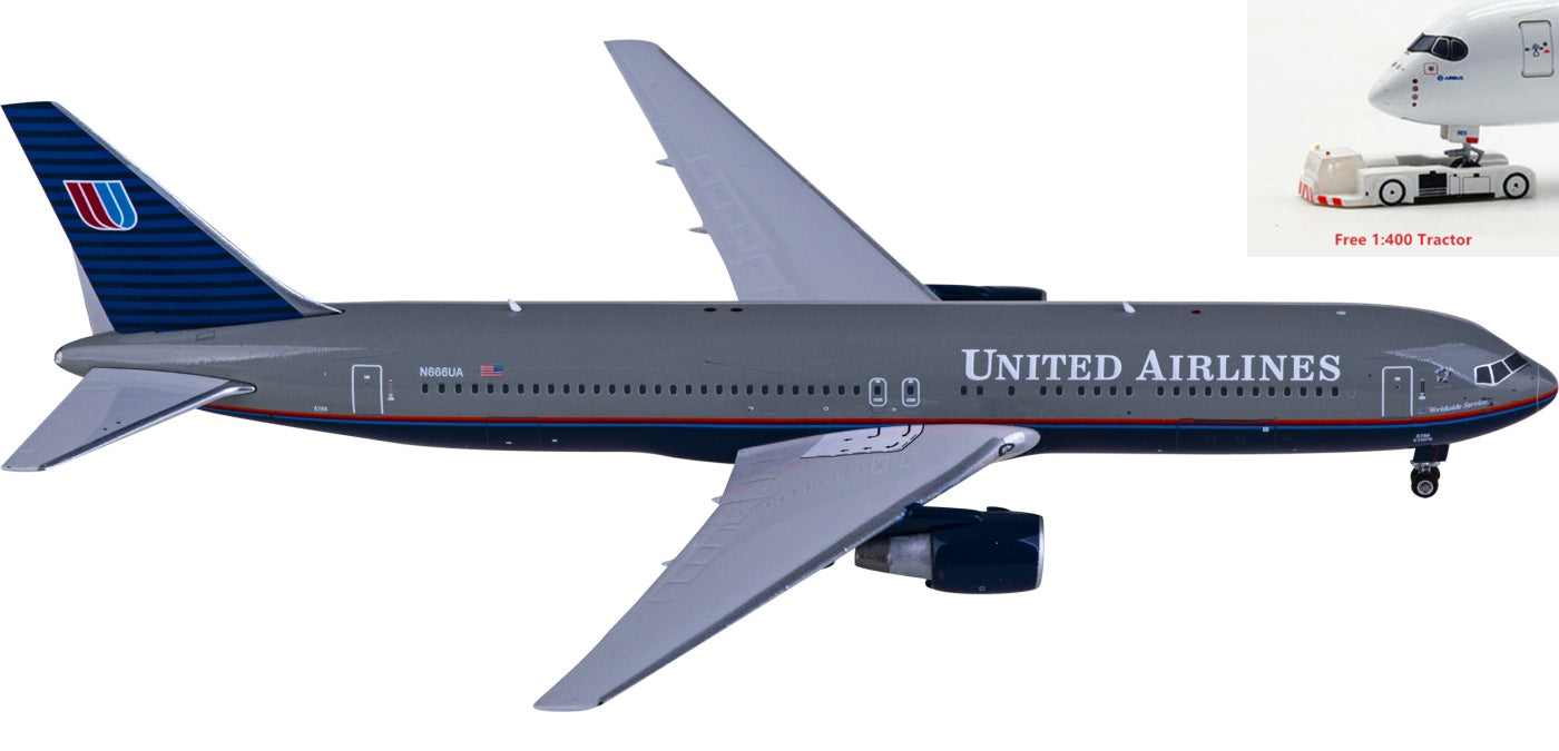 1:400 Phoenix PH04558 United Airlines Boeing 767-300ER N666UA Aircraft Model+Free Tractor