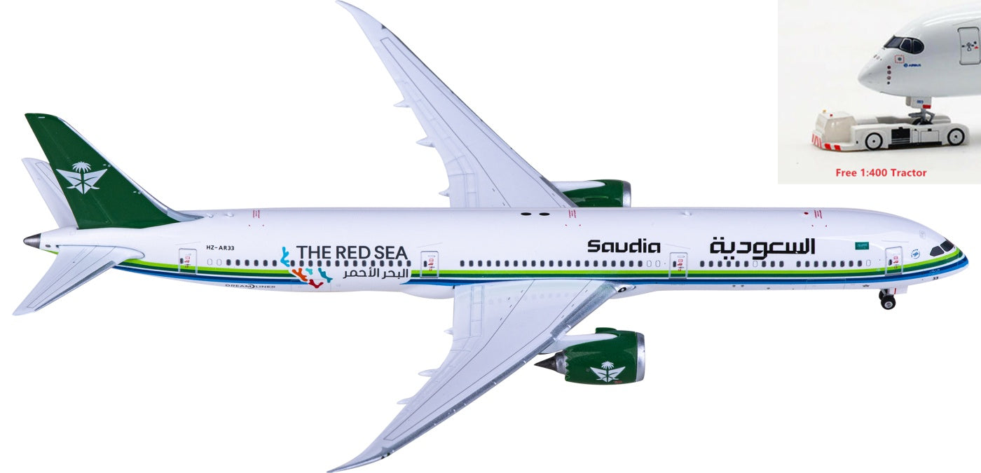 1:400 Phoenix PH11852 Saudia Boeing 787-10 HZ-AR33 Aircraft Model+Free Tractor