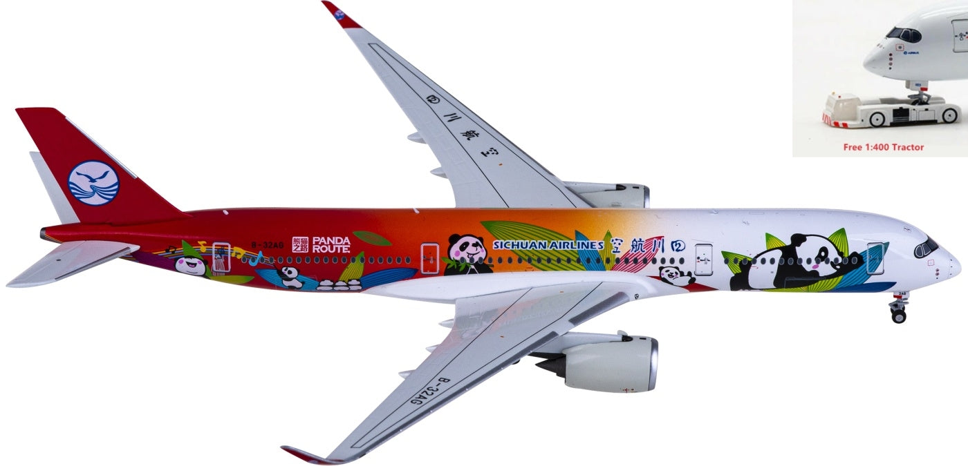 1:400 NG Models NG39053 Sichuan Airlines Airbus A350-900 B-32AG Aircraft Model+Free Tractor