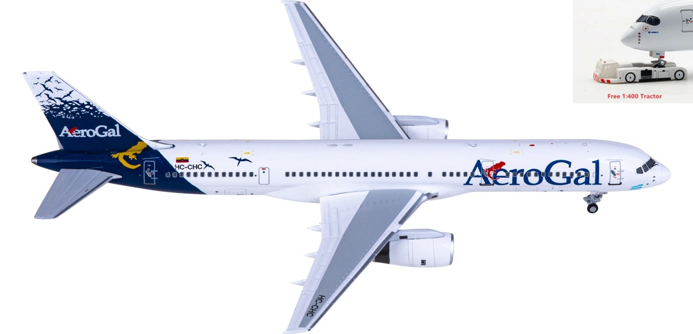 1:400 NG Models NG53203 AeroGal Boeing 757-200 HC-CHC Aircraft Model+Free Tractor