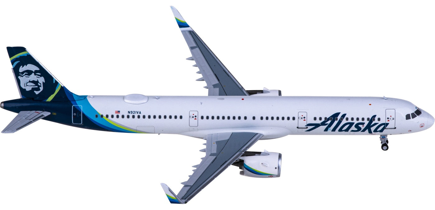 1:400 NG Models NG13050 Alaska Airlines Airbus A321neo N921VA Aircraft Model+Free Tractor