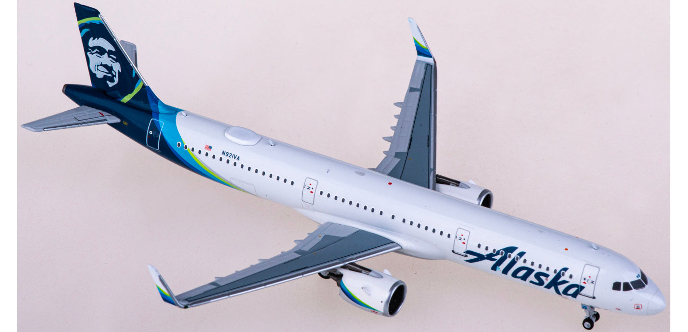 1:400 NG Models NG13050 Alaska Airlines Airbus A321neo N921VA Aircraft Model+Free Tractor