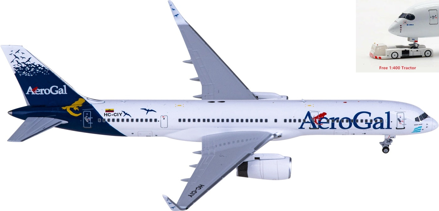 1:400 NG Models NG53202 AeroGal Boeing 757-200 HC-CIY Aircraft Model+Free Tractor